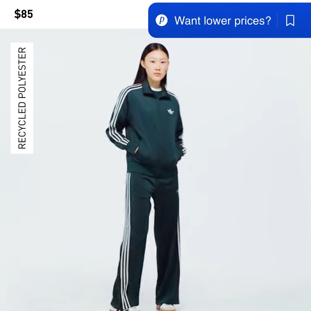 Adidas Green Track Pants with Triple Stripe Detail